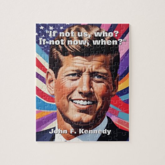 JFK John F. Kennedy引用文インスピレーションやる気を起こさせる ジグソーパズル (縦)