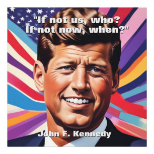JFK John F. Kennedy引用文インスピレーションやる気を起こさせる フォトプリント