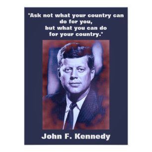 JFK John F. Kennedy引用文インスピレーションやる気を起こさせる フォトプリント
