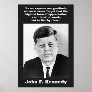 JFK John F. Kennedy引用文インスピレーションやる気を起こさせる ポスター