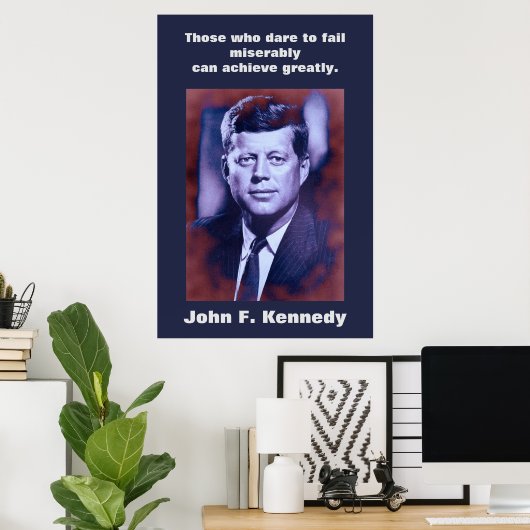 JFK John F. Kennedy引用文インスピレーションやる気を起こさせる ポスター (ホームオフィス)