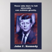 JFK John F. Kennedy引用文インスピレーションやる気を起こさせる ポスター (正面)