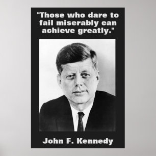 JFK John F. Kennedy引用文インスピレーションやる気を起こさせる ポスター