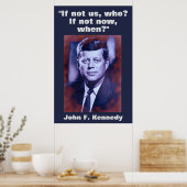 JFK John F. Kennedy引用文インスピレーションやる気を起こさせる ポスター (キッチン)