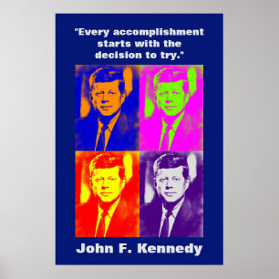 JFK John F. Kennedy引用文インスピレーションやる気を起こさせる ポスター