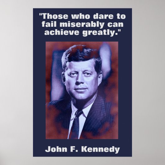 JFK John F. Kennedy引用文インスピレーションやる気を起こさせる ポスター (正面)