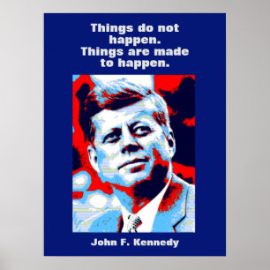 JFK John F. Kennedy引用文インスピレーションやる気を起こさせる ポスター