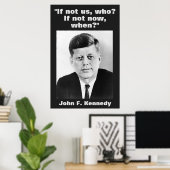 JFK John F. Kennedy引用文インスピレーションやる気を起こさせる ポスター (ホームオフィス)