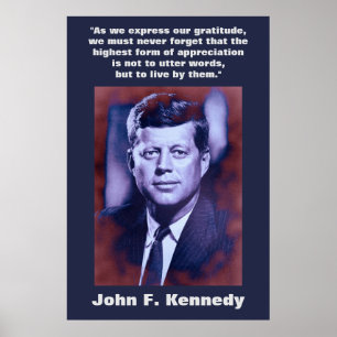 JFK John F. Kennedy引用文インスピレーションやる気を起こさせる ポスター