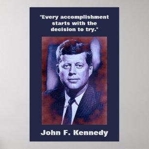 JFK John F. Kennedy引用文インスピレーションやる気を起こさせる ポスター