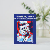 JFK John F. Kennedy引用文インスピレーションやる気を起こさせる ポストカード (スタンド正面)