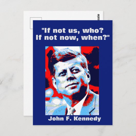 JFK John F. Kennedy引用文インスピレーションやる気を起こさせる ポストカード (正面/裏面)