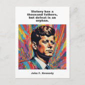 JFK John F. Kennedy引用文インスピレーションやる気を起こさせる ポストカード (正面)