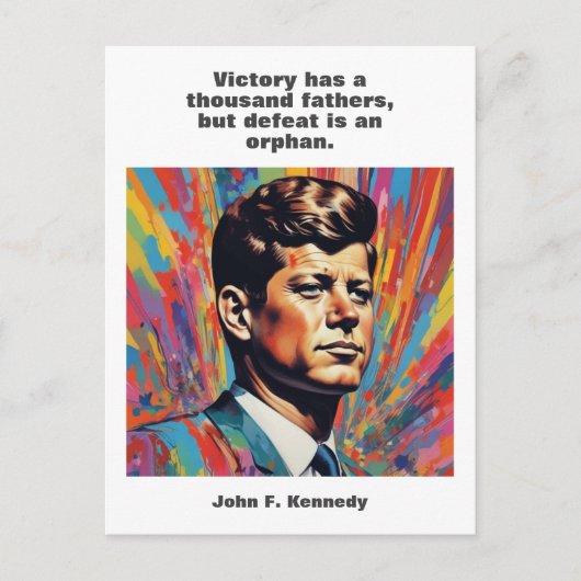 JFK John F. Kennedy引用文インスピレーションやる気を起こさせる ポストカード (正面)