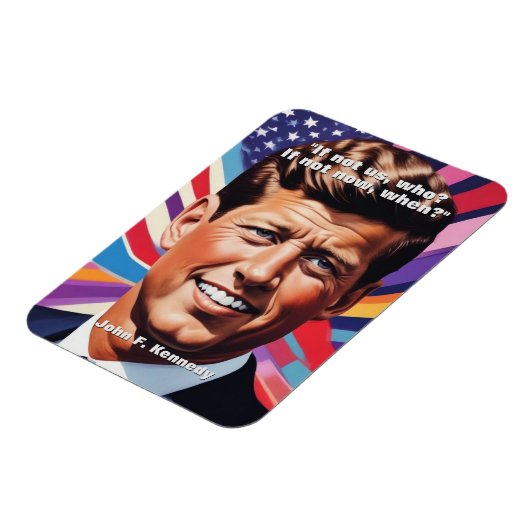 JFK John F. Kennedy引用文インスピレーションやる気を起こさせる マグネット (左側)