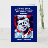 JFK John F. Kennedy引用文インスピレーションやる気を起こさせる 箔グリーティングカード (正面)