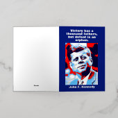 JFK John F. Kennedy引用文インスピレーションやる気を起こさせる 箔グリーティングカード (外側レイダウン)