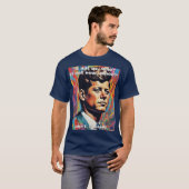 JFK John F. Kennedy引用文インスピレーションやる気を起こさせる Tシャツ (正面フル)