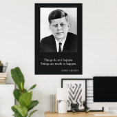 JFK John F. Kennedy引用文 ポスター (ホームオフィス)