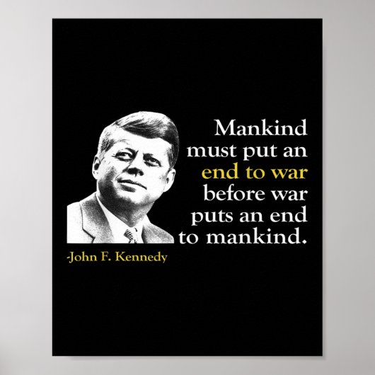 Jfk John F Kennedy終戦引用文 ポスター (正面)