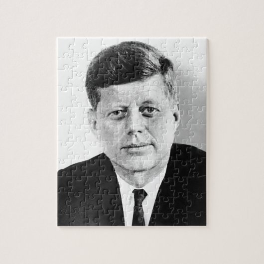 JFK John F. Kennedy Black & White ジグソーパズル (縦)
