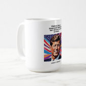 JFK John F. Kennedy Quote Motivational Inspiration コーヒーマグカップ (正面左)