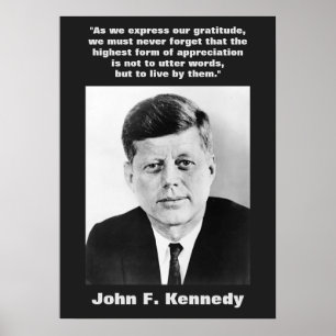 JFK John F. Kennedy Quote Motivational Inspiration ポスター