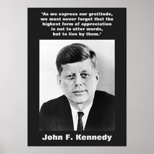 JFK John F. Kennedy Quote Motivational Inspiration ポスター (正面)