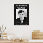 JFK John F. Kennedy Quote Motivational Inspiration ポスター (キッチン)