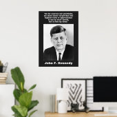 JFK John F. Kennedy Quote Motivational Inspiration ポスター (ホームオフィス)