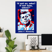JFK John F. Kennedy Quote Motivational Inspiration ポスター (ホームオフィス)