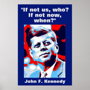 JFK John F. Kennedy Quote Motivational Inspiration ポスター