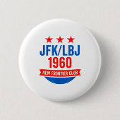 Jfk Lbj 1960 New Frontier John F Kennedy Campaign  缶バッジ (正面)