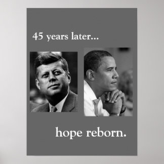 JFK / OBAMA POSTER - HOPE REBORN ポスター