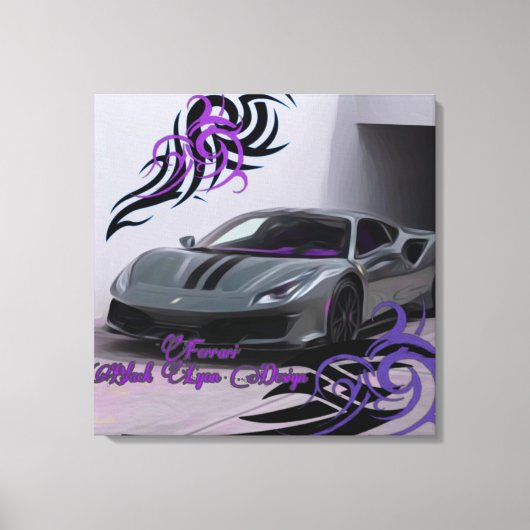 Jhgf油ブラックリヨンデザイン キャンバスプリント (正面)