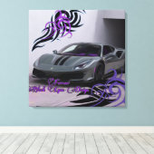 Jhgf油ブラックリヨンデザイン キャンバスプリント (インサイチュ (ウッドフロア))