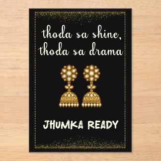 jhumka desi wedding sign アクリル招待状
