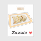 Jiaozi /餃子中国の漫画イラストレーション シール (シート)