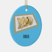 Jiaozi /餃子中国の漫画イラストレーション セラミックオーナメント (右)