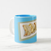 Jiaozi /餃子中国の漫画イラストレーション ツートーンマグカップ (正面左)