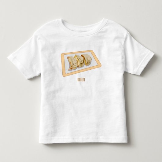 Jiaozi /餃子中国の漫画イラストレーション トドラーTシャツ (正面)