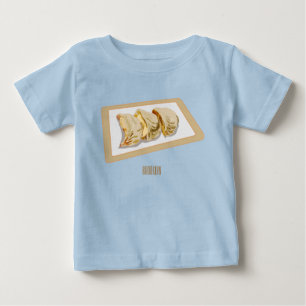 Jiaozi /餃子中国の漫画イラストレーション ベビーTシャツ