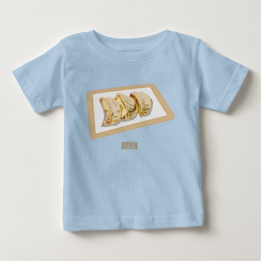 Jiaozi /餃子中国の漫画イラストレーション ベビーTシャツ (正面)