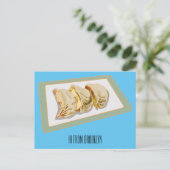 Jiaozi /餃子中国の漫画イラストレーション ポストカード (スタンド正面)