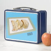 Jiaozi /餃子中国の漫画イラストレーション メタルランチボックス (インサイチュ)