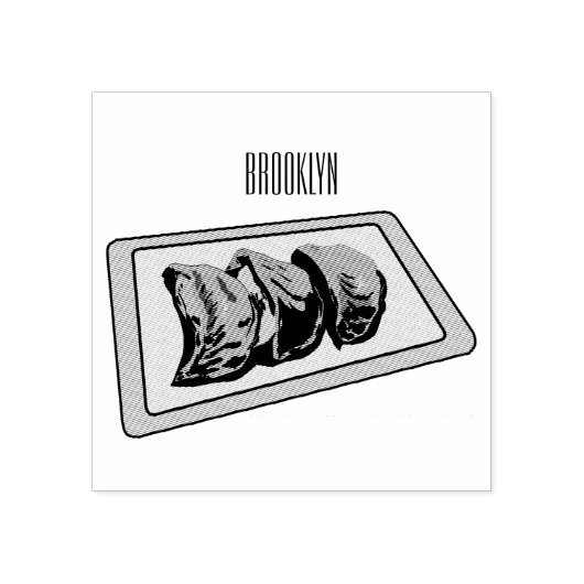 Jiaozi /餃子中国の漫画イラストレーション ラバースタンプ (インプリント)