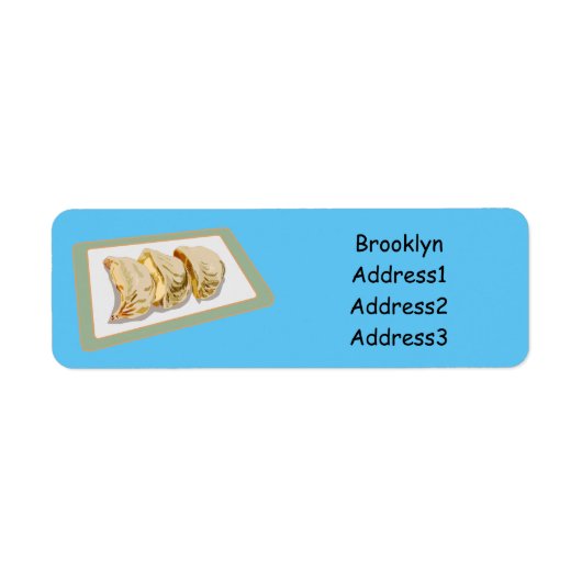 Jiaozi /餃子中国の漫画イラストレーション ラベル (正面)