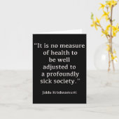 Jiddu Krishnamurti – 病気の社会 – 哲学 カード (黄色い花)