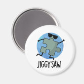 Jiggy Saw Funny Dancing Jigsaw Puzzle Pun マグネット (正面/裏面)