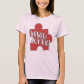 Jigsaw Junkie Funny Puzzle Hobby Logo Tシャツ (正面)